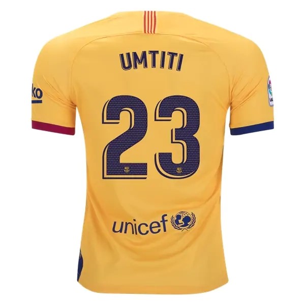 Maillot Football Barcelone NO.23 Umtiti Exterieur 2019-20 Jaune